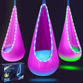 Lfsmvt Light Up Kids Pod Swing Seat, Kids Hanging Hammock Swing With Led Lights, Sensory Pod Swing Chair With Inflatable Pillow