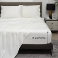 Hyprest Extra Deep Pocket Cal King Sheet Sets Fits 18'-24' In Deep Mattress -100% Cotton California King Sheet Set, White Hote