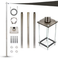 Royal Shade 12Ft Stainless Steel Pole, Heavy Duty With Base Plate & Height Adjustable Mounting Clamp T - Easy Installation Sun S