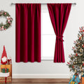 Jiuzhen Red Curtains For Bedroom - Thermal Insulated Light Blocking Curtains, Rod Pocket Curtains For Girls Room Nursery Room, Blackout Curtains 2 Panels Set With Tiebacks, 42 X 54 Inches Long, Red