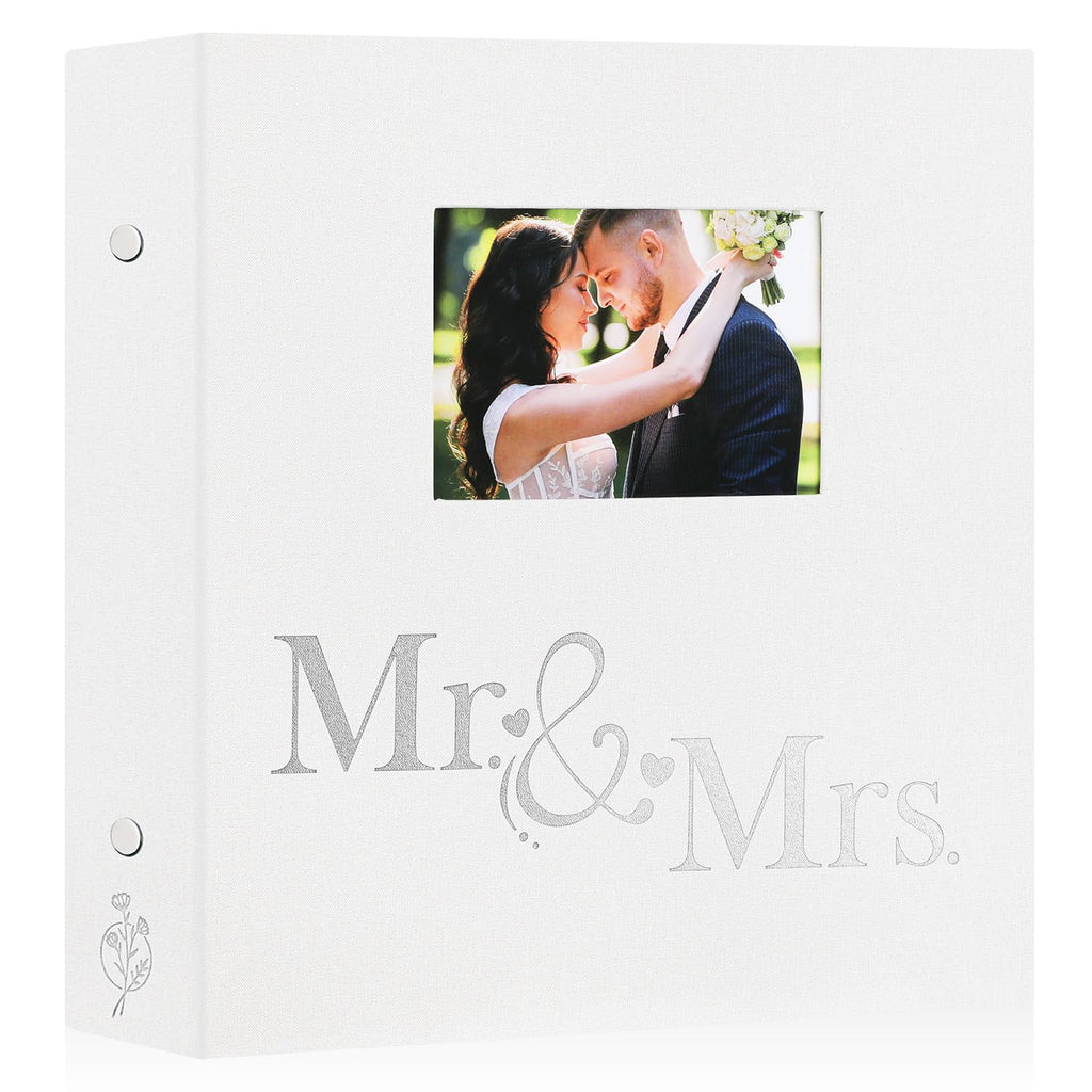 Lanpn Wedding Photo Album 4x6 1000 Pocket Photos Slip in, Linen Cover Large Capacity Newlywed Marriage Window Album Hold 1000 Ho