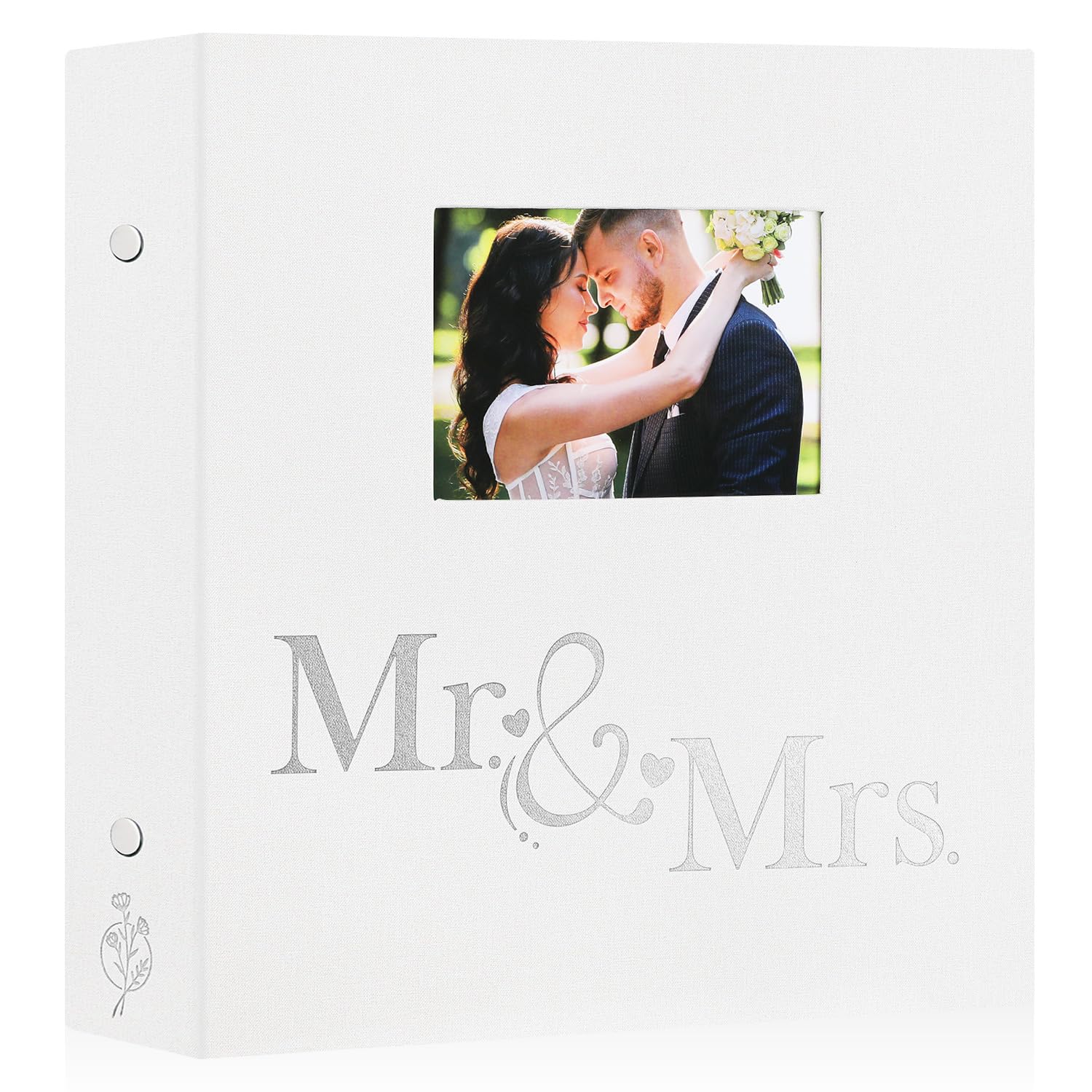 Lanpn Wedding Photo Album 4x6 1000 Pocket Photos Slip in, Linen Cover Large Capacity Newlywed Marriage Window Album Hold 1000 Ho