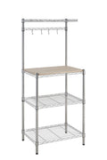 Amazon Basics Kitchen Storage Bakers Rack with Removable Top, Chrome/Beige, 18D x 24 W x 59H