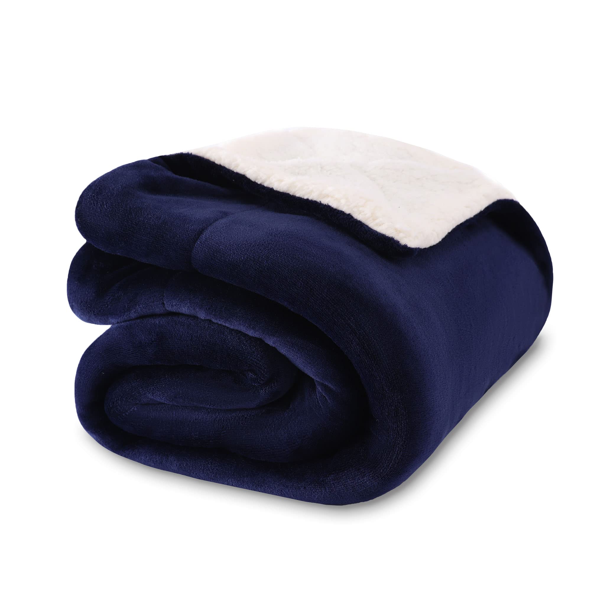 Nanpiper Baby Sherpa Blanket,Warm Toddler Throw Blanket,Soft Newborn Fleece Blanket For Winter (Navy Blue,30X40 Inches)