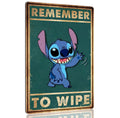 Stitch Bathroom Decor Remember To Wipe Metal Tin Sign For Kitchen Home Cute Bathroom Accessories Stitch Christmas Gifts Set Bedr