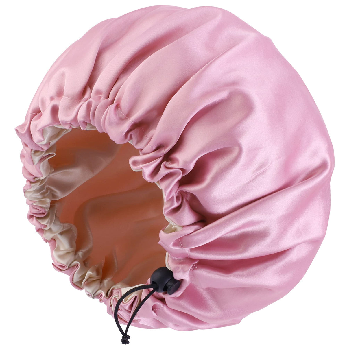 Satin Bonnet Silk Bonnet for Curly Hair Bonnet Braid Bonnet for Sleeping Bonnets for Women Large Double-Layer Adjustable Dark Pi