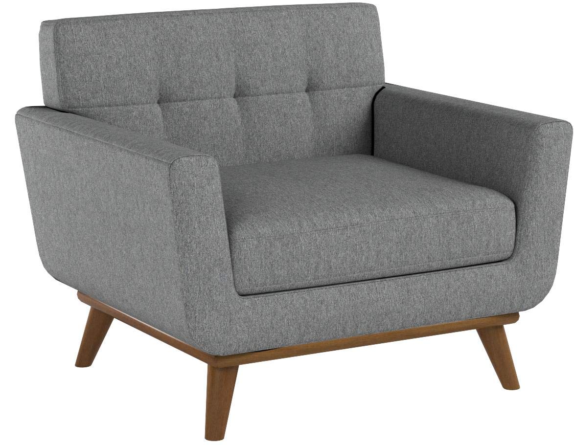 Modway Engage Mid-Century Modern Upholstered Leather Two Armchair Set In Expectation Gray