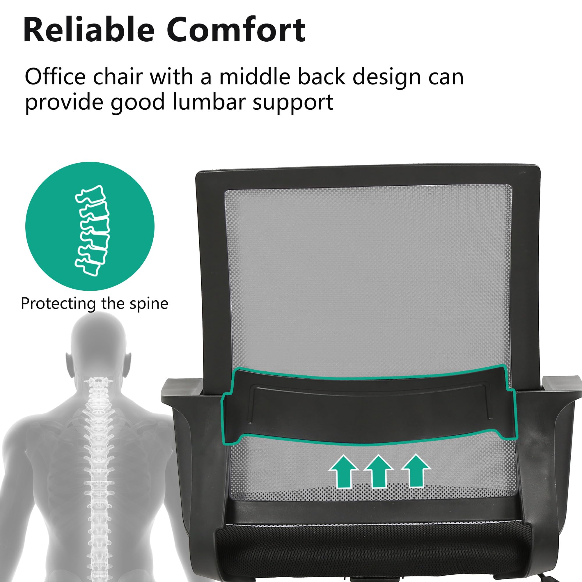 Paylesshere Gaming Chair Ergonomic Computer Chair Office Chair Video Game Chairs With Lumbar Support Desk Chair Armrest Mid Black Cushion Swivel Rolling Chair With Wheels For Home Office (Grey)