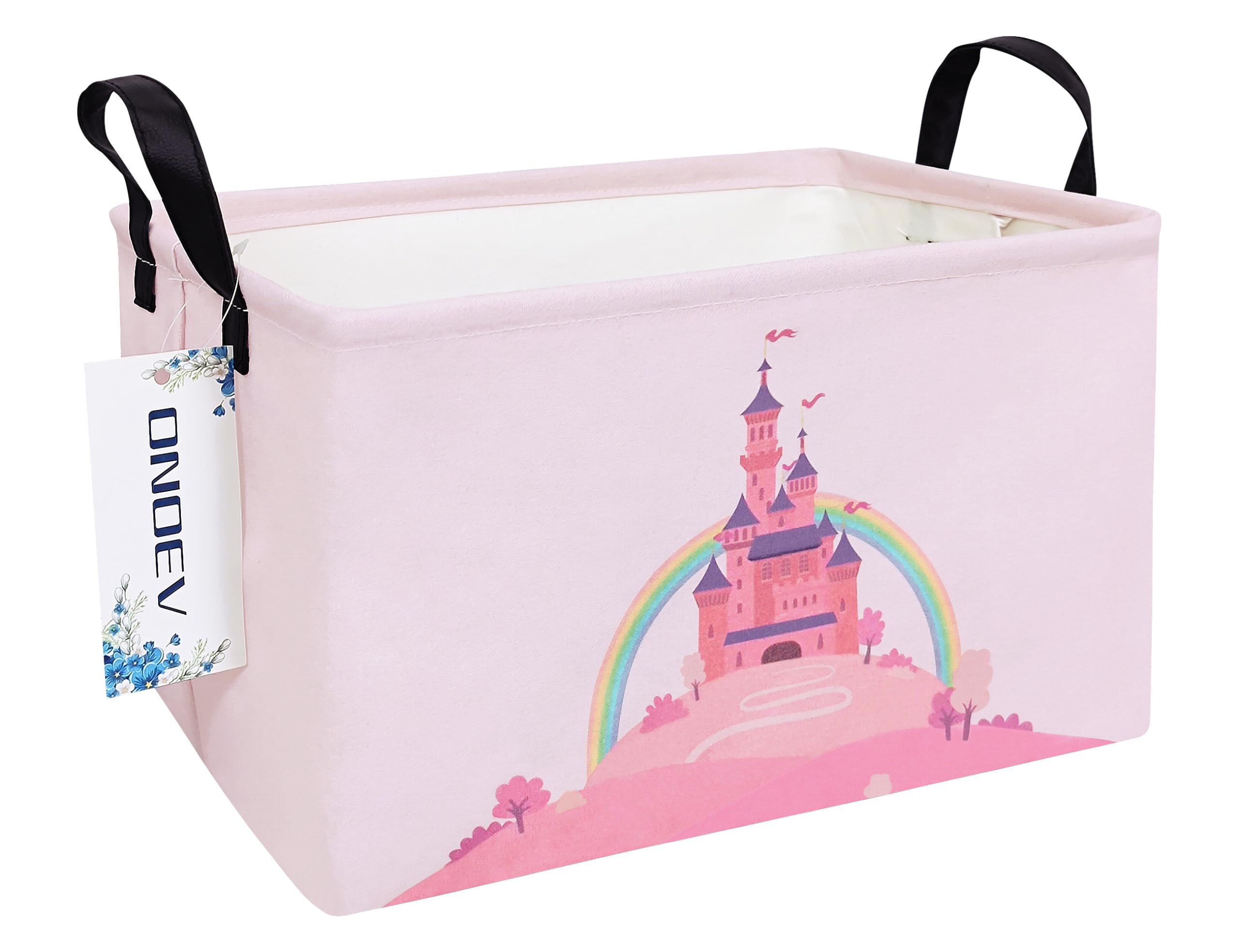 ONOEV Rectangular Folding Laundry Basket,waterproof Canvas Basket,gift basket,Suitable for children's room,Office,Clothes,Toys S