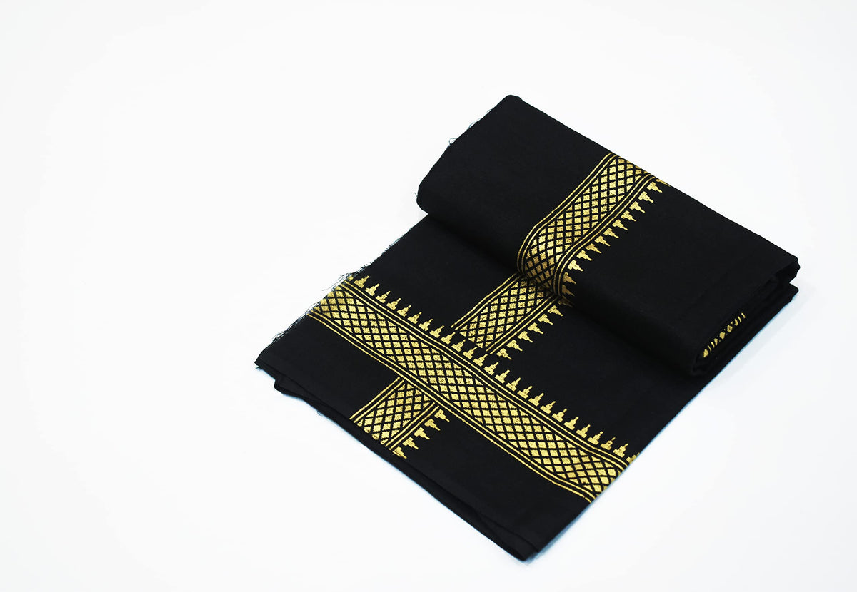 SAC SHREE APARAJEET CREATIONS Cotton Gamcha, Bath Towels (Light Weight, Fast Absorbing) (BlackGold), 200 TC