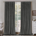 Bgment Grey Velvet Blackout Curtains For Living Room, 84 Inches Long Thermal Insulated Curtains Noise Reduce Back Tab And Rod Po