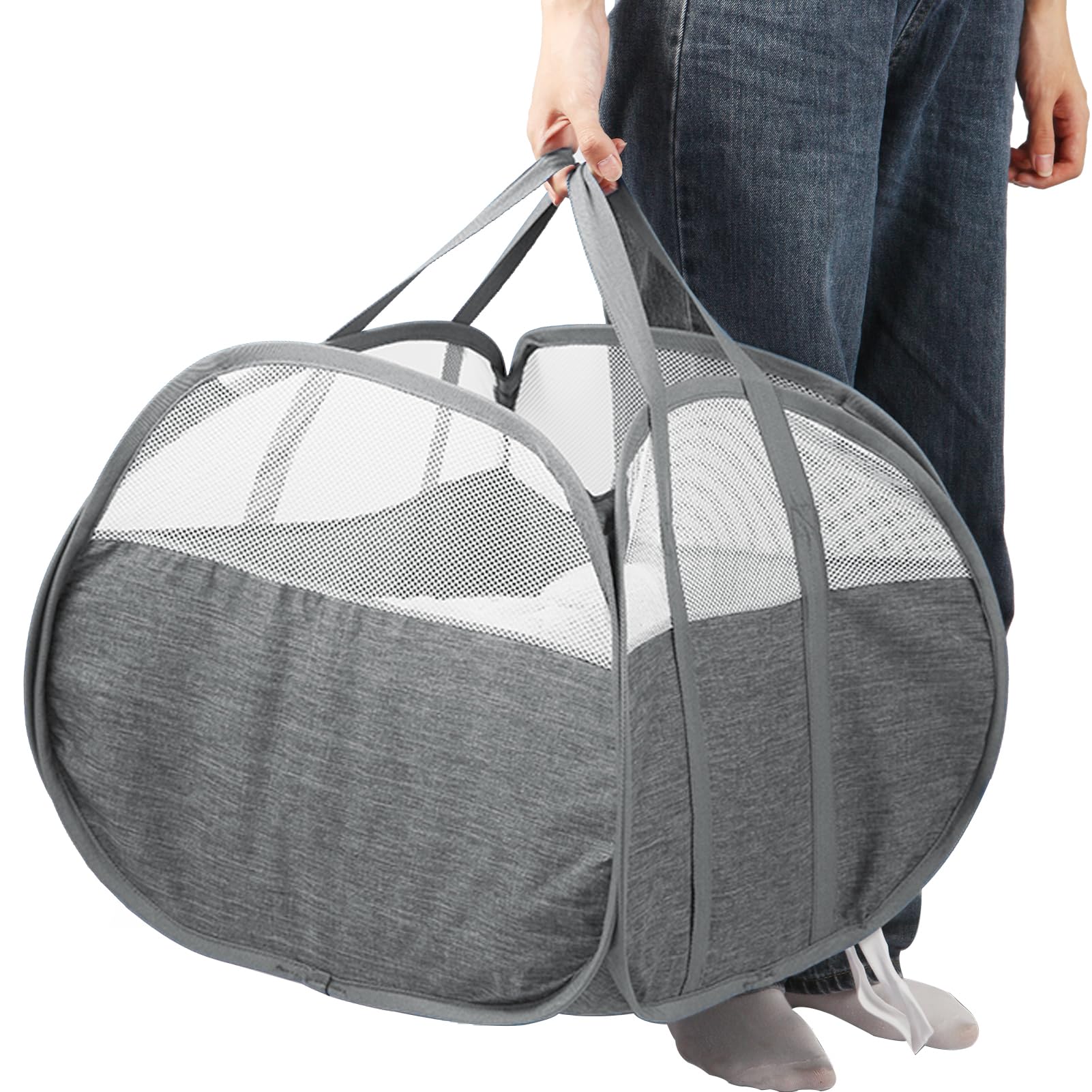 Collapsible Laundry Baskets, 90L Large Foldable Laundry Basket, Tear-proof Pop Up Hampers for Laundry, Dirty Clothes Laundry Ham