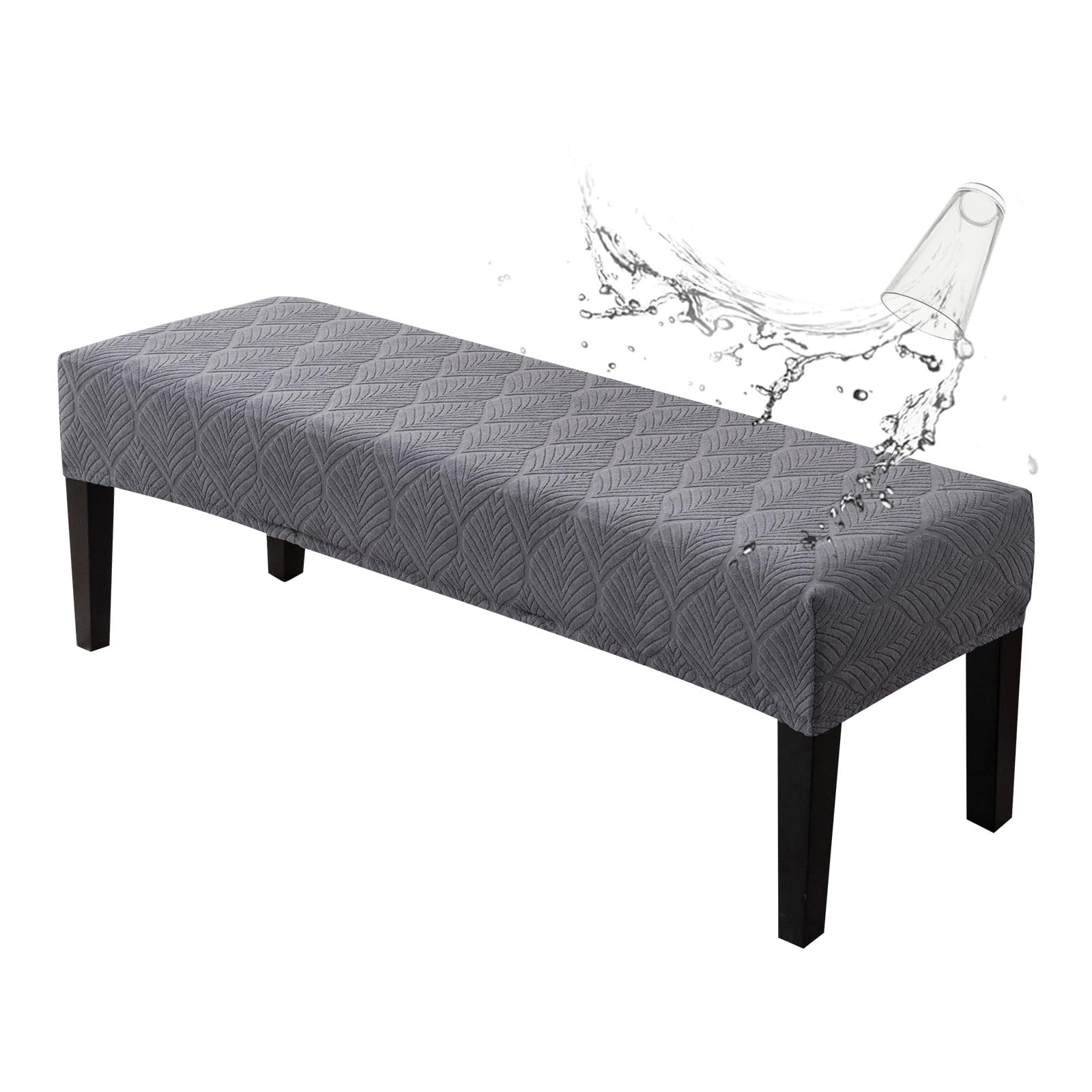 Waterproof Dining Room Bench Covers, Stretch Jacquard Bench Seat Protector Cover, Rectangular Bench Cover For Bedrooms, Living Rooms, Kitchens, Removable, Washable