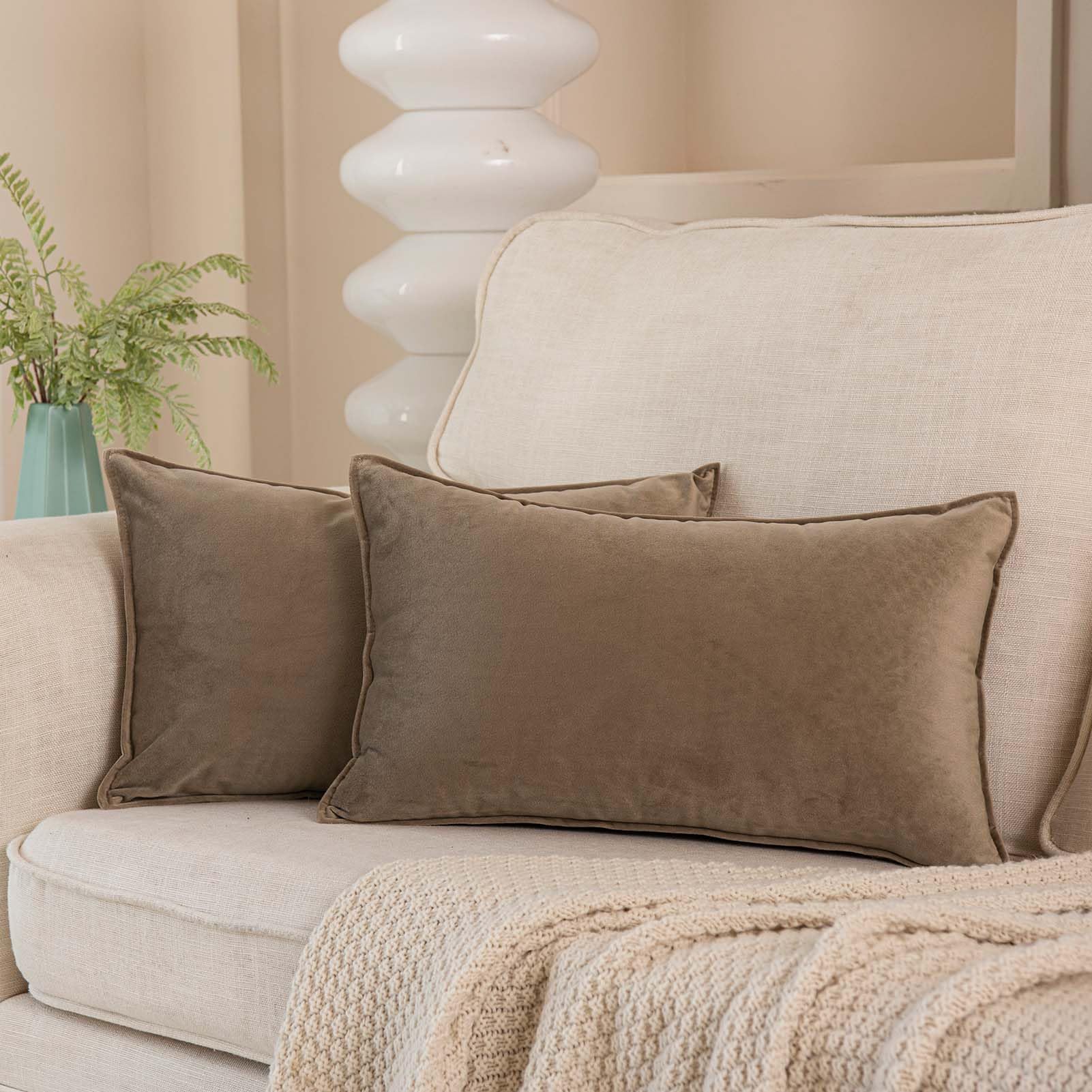 Juspurbet Stone Decorative Velvet Throw Pillow Covers 16X24 Inch Set Of 2,Broadside Soft Cushion Case With Invisible Zipper For