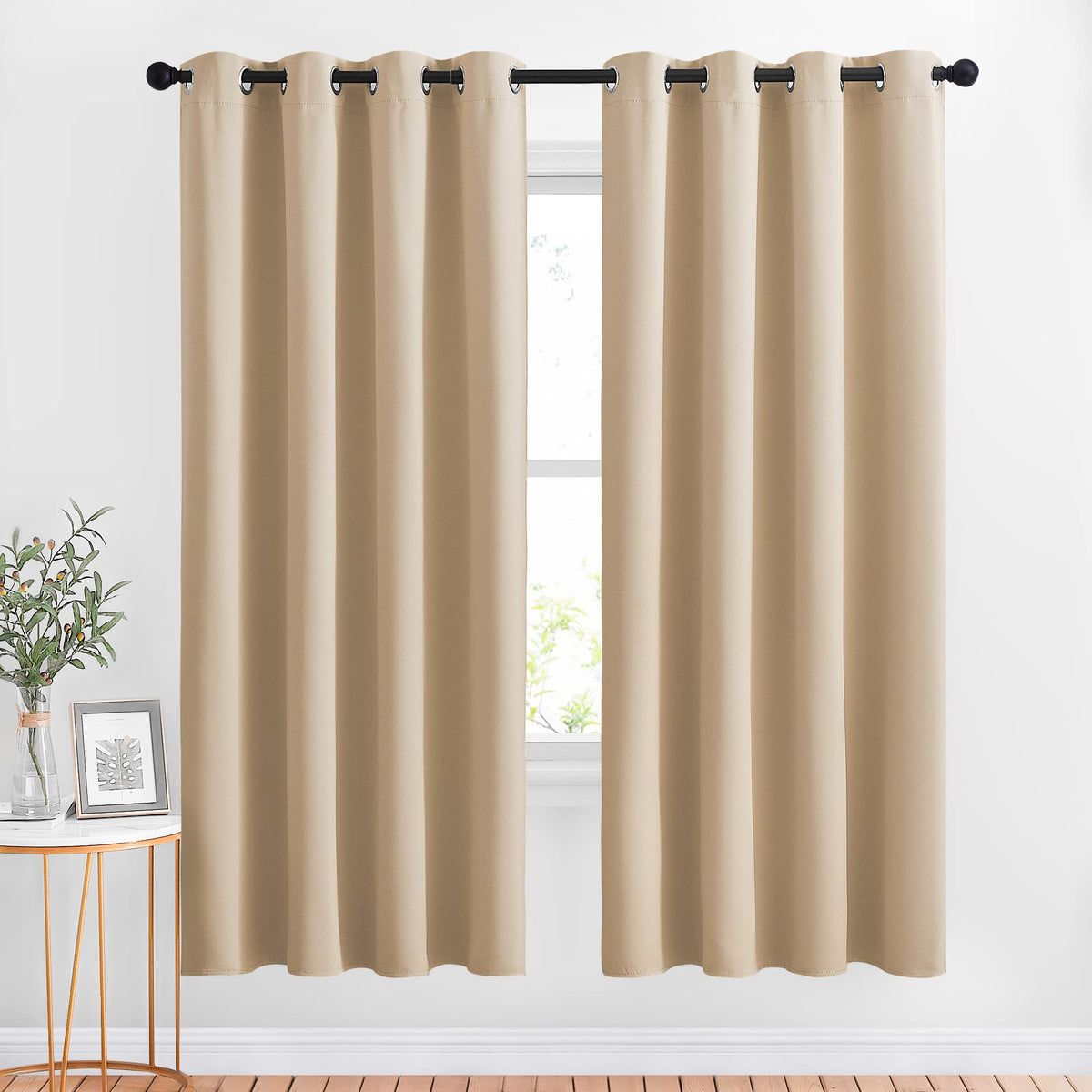 Nicetown Blackout Draperies Curtains Panels - Window Treatment Thermal Insulated Solid Grommet Blackout Curtains/Panels/Drapes F