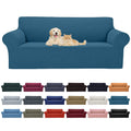 2025 New Stretch Oversized Sofa Slipcovers Couch Sofa Cover For 4 Seater Furniture Protector Covers With Elastic Bottom Jacquard Fabric Small Checks For Pets, Kids - Peacock Blue