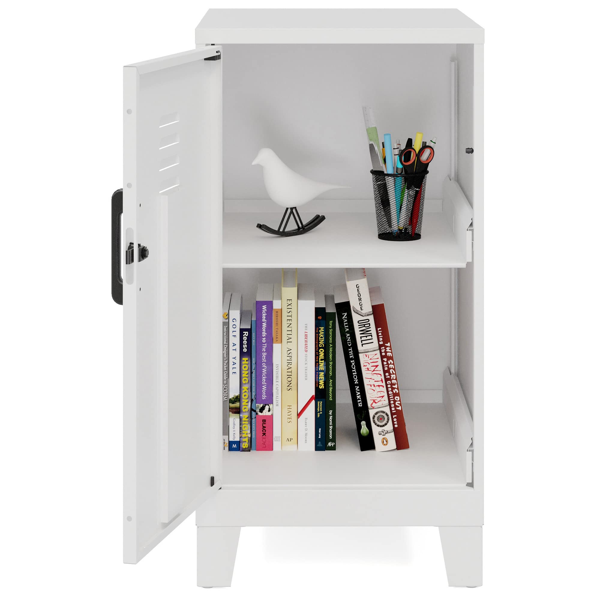 Lorell LYS SOHO Locker, 2-Shelf, White