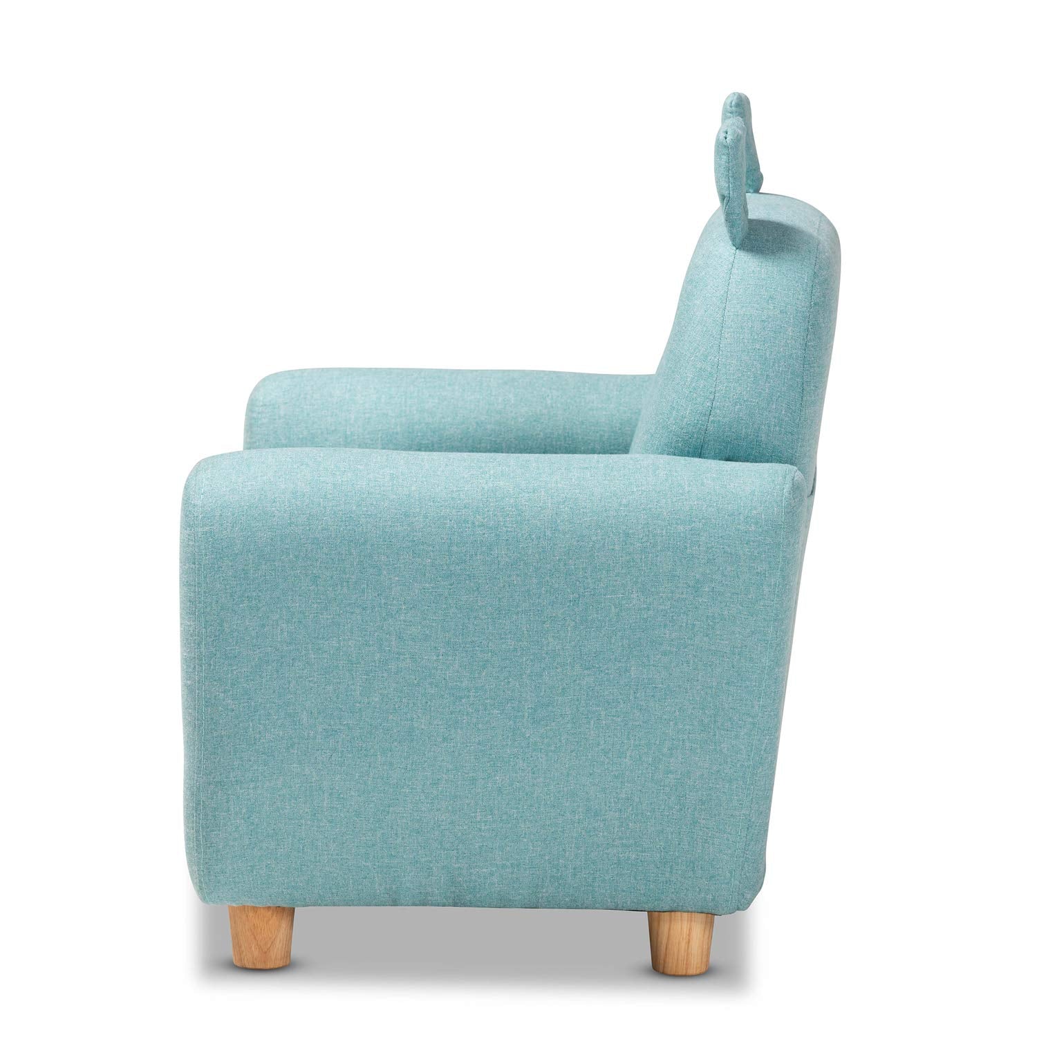 Baxton Studio Gloria Modern and Contemporary Sky Blue Fabric Upholstered Kids Armchair with Animal Ears