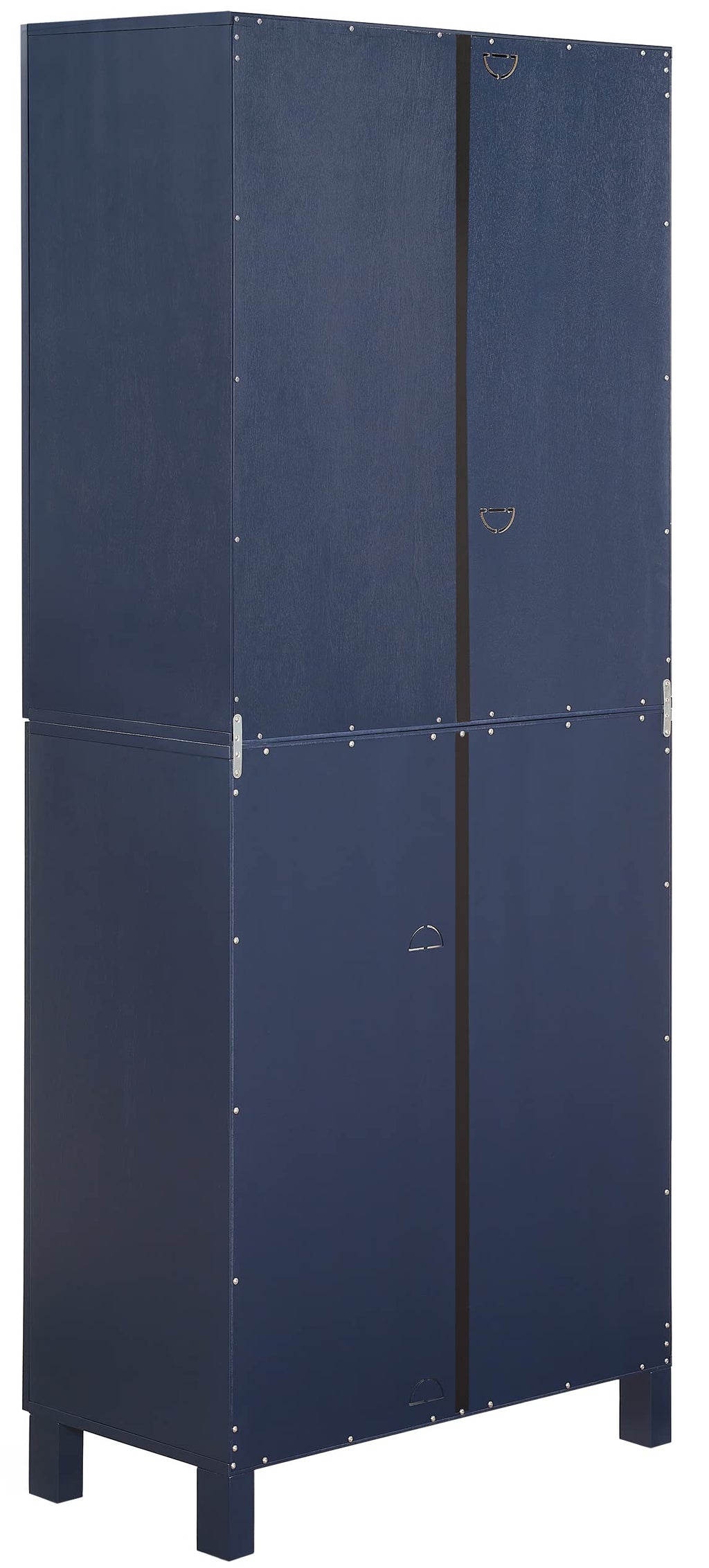 Crosley Furniture Cassai Tall Pantry Storage Cabinet With Shelves, Kitchen, Dining, Or Laundry Room, Navy