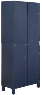 Crosley Furniture Cassai Tall Pantry Storage Cabinet With Shelves, Kitchen, Dining, Or Laundry Room, Navy