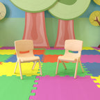 Flash Furniture Whitney 2 Pack Natural Plastic Stackable School Chair with 10.5" Seat Height