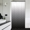 Riyidecor Small Stall RV Shower Curtain Black Grey White Half Ombre Herringbone Chevron 36Wx72H Inch Geometric Modern Narrow Wal