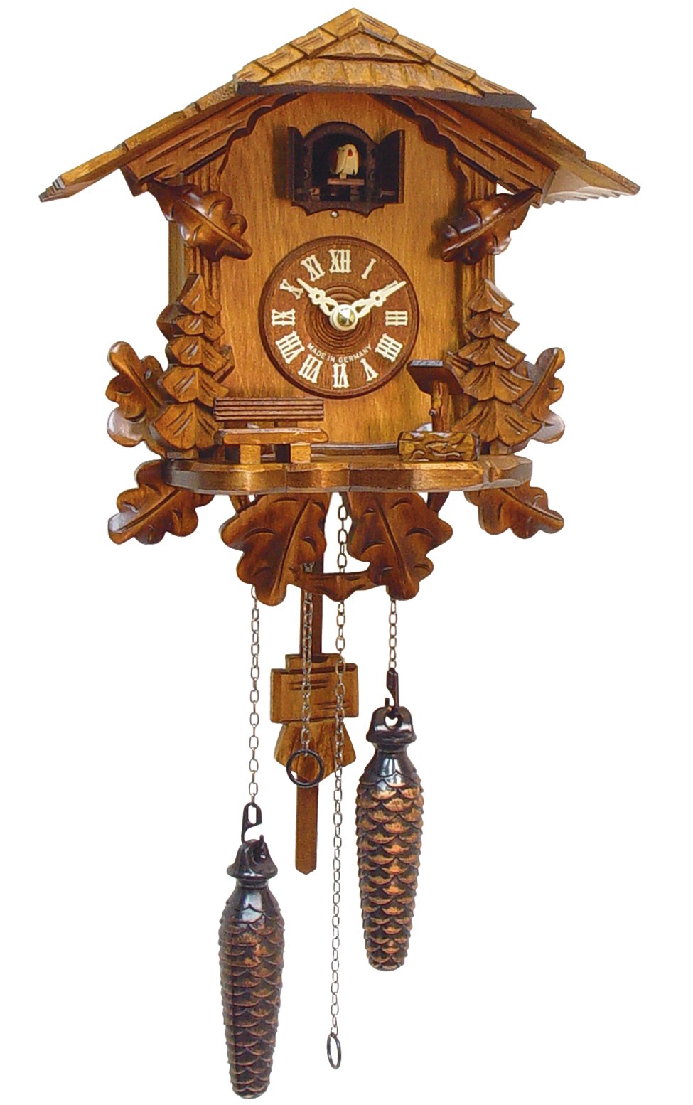 Alexander Taron Importer 436QM Engstler Battery-Operated Cuckoo Clock-Full Size-10.5 H x 9.75 W x 6 D, Brown