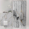 Gibelle Small Stall Shower Curtain 36 x 72, Narrow Half Abstract Grey Marble Shower Curtain, Modern Ink Art Waterproof Fabric Sh