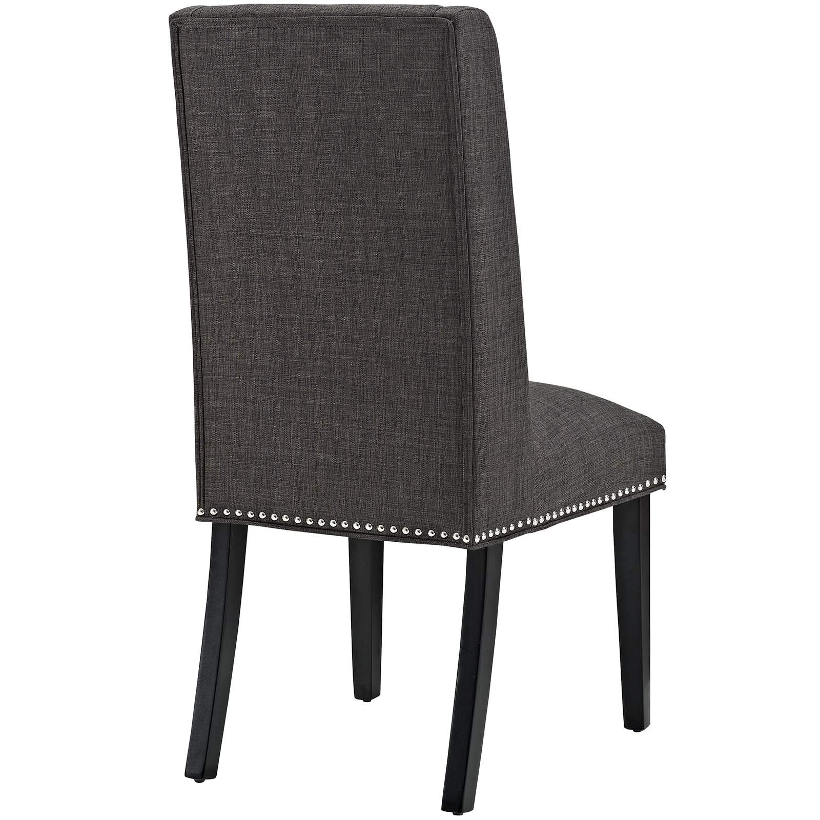 Modway Baron Modern Tall Back Wood Upholstered Fabric Two Dining Chairs In Brown