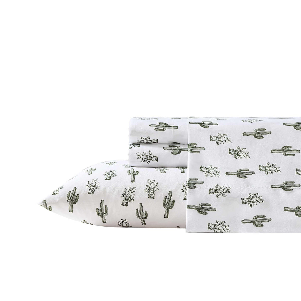 Wrangler - Sheet Set, Breathable & Wrinkle Resistant Bedding, Includes Matching Sham & Pillowcase, Yellowstone Inspired, Western Inspired Luxurious Bedding Set (Cacti Green, Twin)