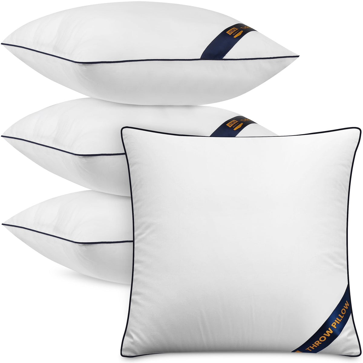 Utopia Bedding Throw Pillow Inserts (Pack Of 4, White), 18 X 18 Inches Decorative Indoor Pillows For Sofa, Bed, Couch, Cushion S