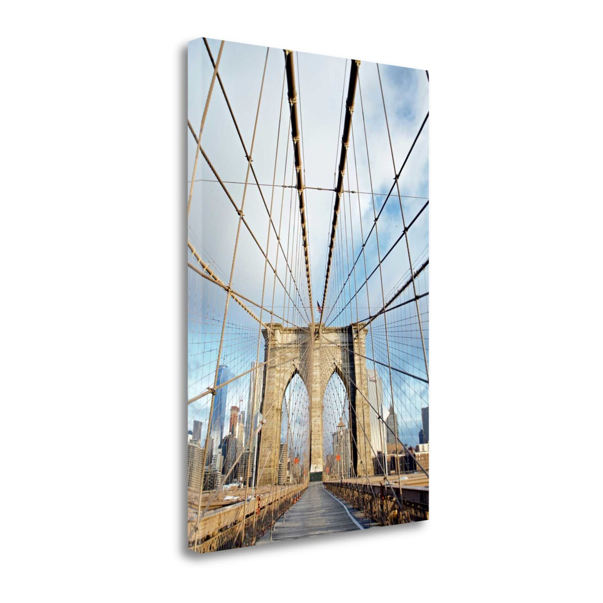 19' Sleek Architectural Brooklyn Bridge Gallery Wrap Canvas Wall Art