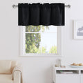 DWCN Black Valance Curtains for Living Room, Kitchen Valance for Windows, Rod Pocket Bathroom/Basement Window Curtains - 1 Panel