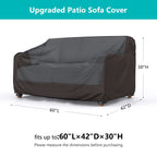 Brosyda Patio Sofa Cover Waterproof, Heavy Duty 3-Seater Outdoor Sofa Cover Patio Furniture Covers With Air Vent And Handles, 60' L×42' D×30' H, Black
