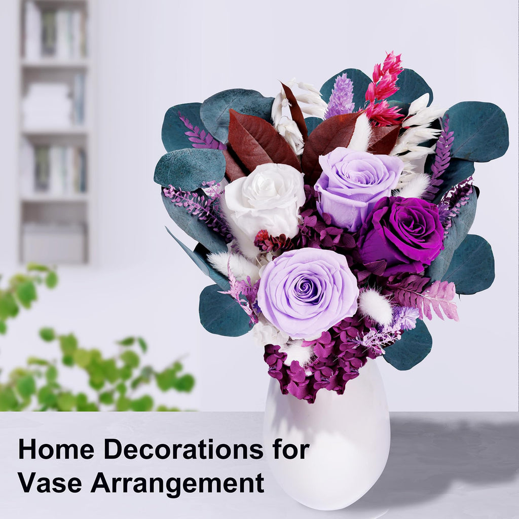 Preserved Flowers Bouquets, Purple Flowers, Flowers For Delivery Prime, Natural Real Long Lasting Roses And Flowers, Rose Bouque