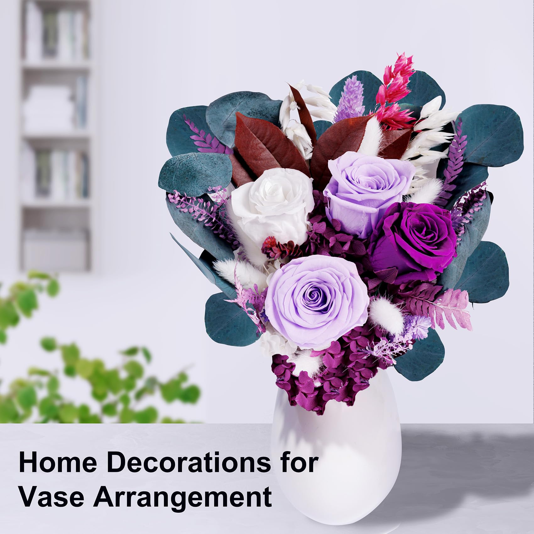 Preserved Flowers Bouquets, Purple Flowers, Flowers For Delivery Prime, Natural Real Long Lasting Roses And Flowers, Rose Bouque