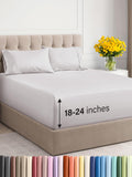 Extra Deep Pocket Full Sheets - 4 Piece Breathable & Cooling Bed Sheets - Hotel Luxury Bed Sheet Set - Soft, Wrinkle Free & Comfy - Easily Fits Extra Deep Mattresses - Deep Pocket French Grey Sheets