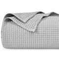 Phf 100% Cotton Waffle Weave Blanket King Size 104' X 90'-Lightweight Washed Soft Breathable Blanket Perfect For Summer - Grea