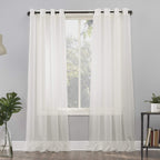 No. 918 Emily Sheer Voile Grommet Curtain Panel, 59'' x 120'', Eggshell Off-White