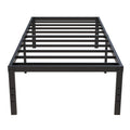 Upcanso 18 Inch Twin Xl Bed Frames, Metal Platform Twin Xl Bed Frame With High Storage, Eassy Assembly 2,500 Lbs Heavy Duty Bedframes, Black