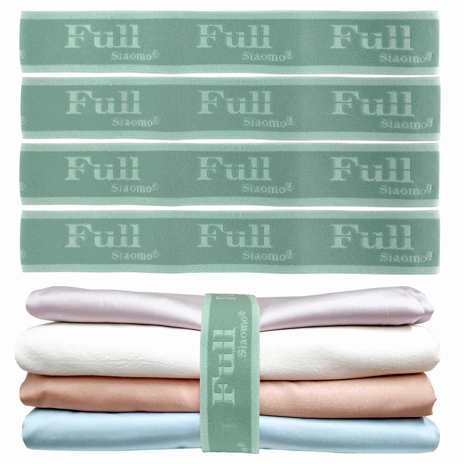Siaomo Bed Sheet Organizer Bands, Sheet Set Storage Label Bands, Elastic Bedding Sheet Straps Wraps For Organizing Linen Closet