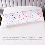 Elegant Comfort Ultra Soft 1-Piece Set Hearts Print Pillowcases - 1500 Premium Hotel Quality Microfiber, Soft And Smooth Hidden Zipper Closure 1-Piece Pillow Covers - Body Pillowcase, Valentina