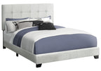 Monarch Specialties I 5801Q Bed, Queen Size, Upholstered, Frame Only, Bedroom, Light Grey Boucle, Transitional