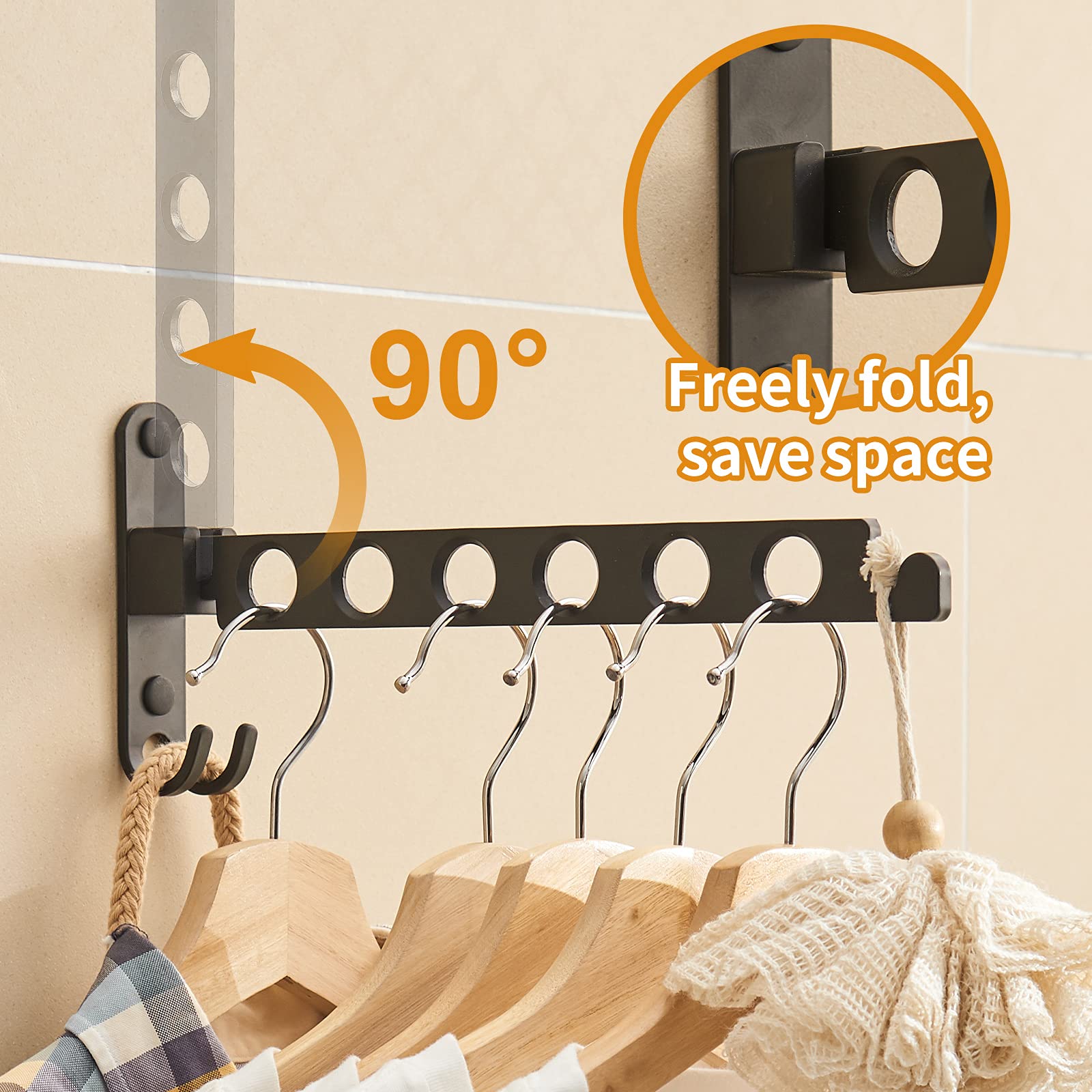 Joom Retractable Folding Wall Hanger Folding Clothes Hanger Rack Clothes Storage Organizer Laundry Hanger Sturdy Hanging Dryer R