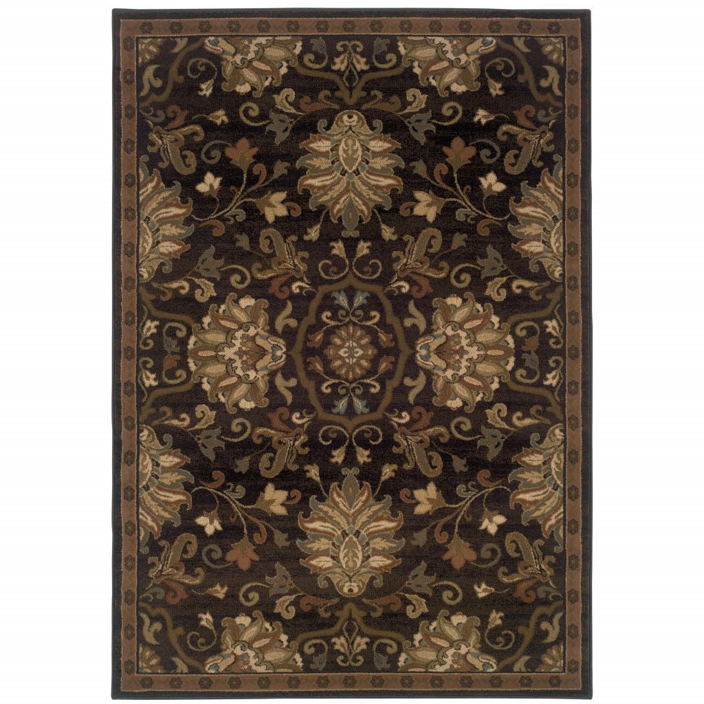HomeRoots 509028 6 x 9 ft. Oriental Power Loom Stain Resistant Area Rug Multi Color
