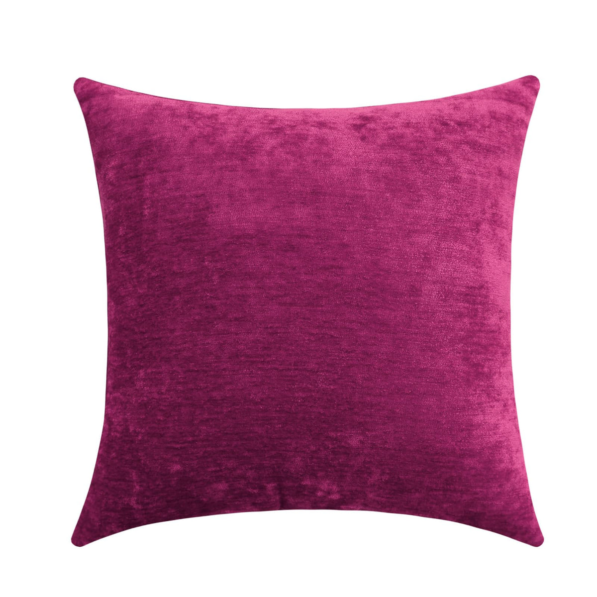 Jeneoo Fuschia Pink Decorative Throw Pillow Covers Soft Chenille Comfy Solid Couch Cushion Cover Decor (Set Of 1, 24 X 24 Inches