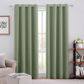 Homeideas Sage Green Blackout Curtains For Bedroom 52 X 63 Inch Length 2 Panels Set Room Darkening Bedroom Curtains, Soundproof