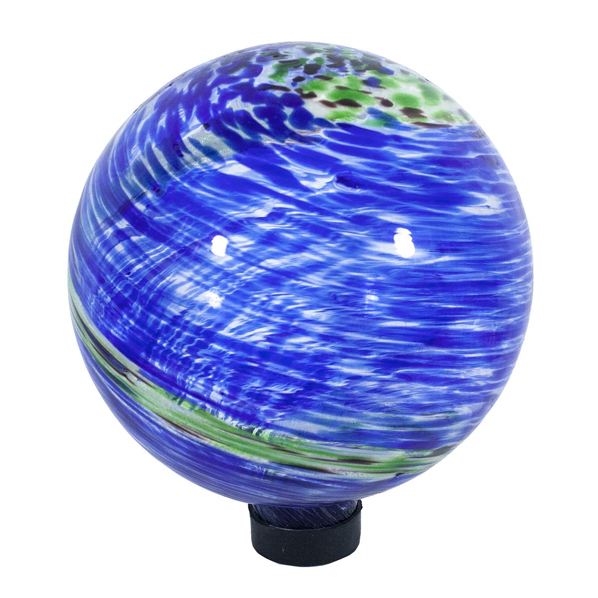 Echo Valley 8140 Illuminarie Glow-In-The-Dark Glass Gazing Globe, 10-Inch, Light Blue Swirl