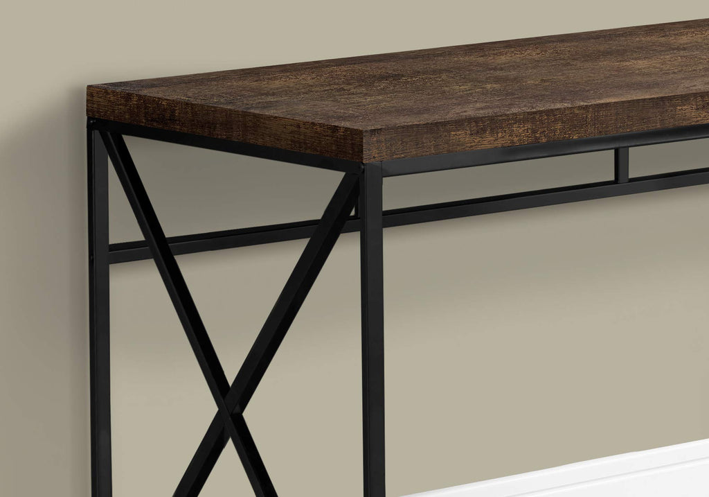 Monarch Specialties I 7450 Computer Desk, Home Office, Laptop, Work, Metal, Laminate, Brown, Black, Contemporary, Modern