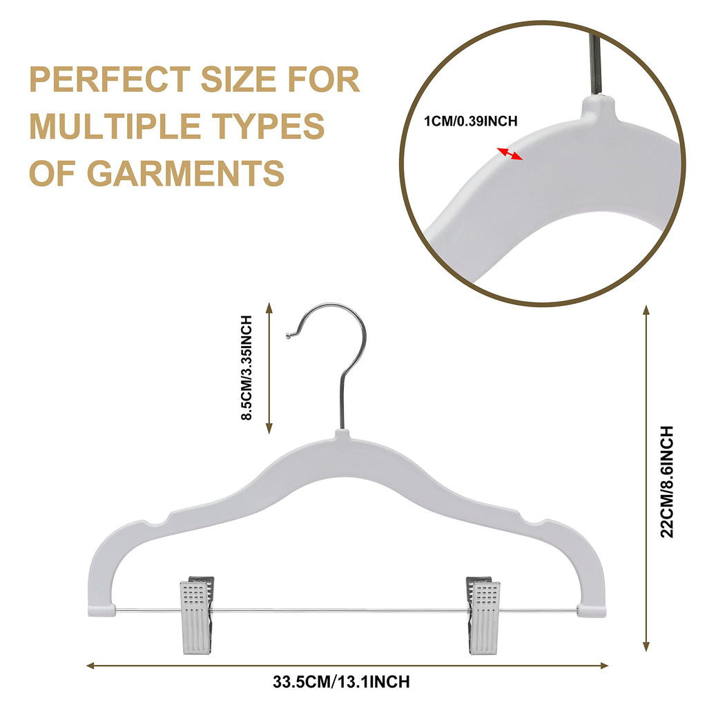 Quality Kids Children Plastic Non Velvet Non-Flocked Thin Compact Skirt Pant Coat Hangers With Metal Clips For Skirts Pants Blou